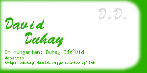 david duhay business card